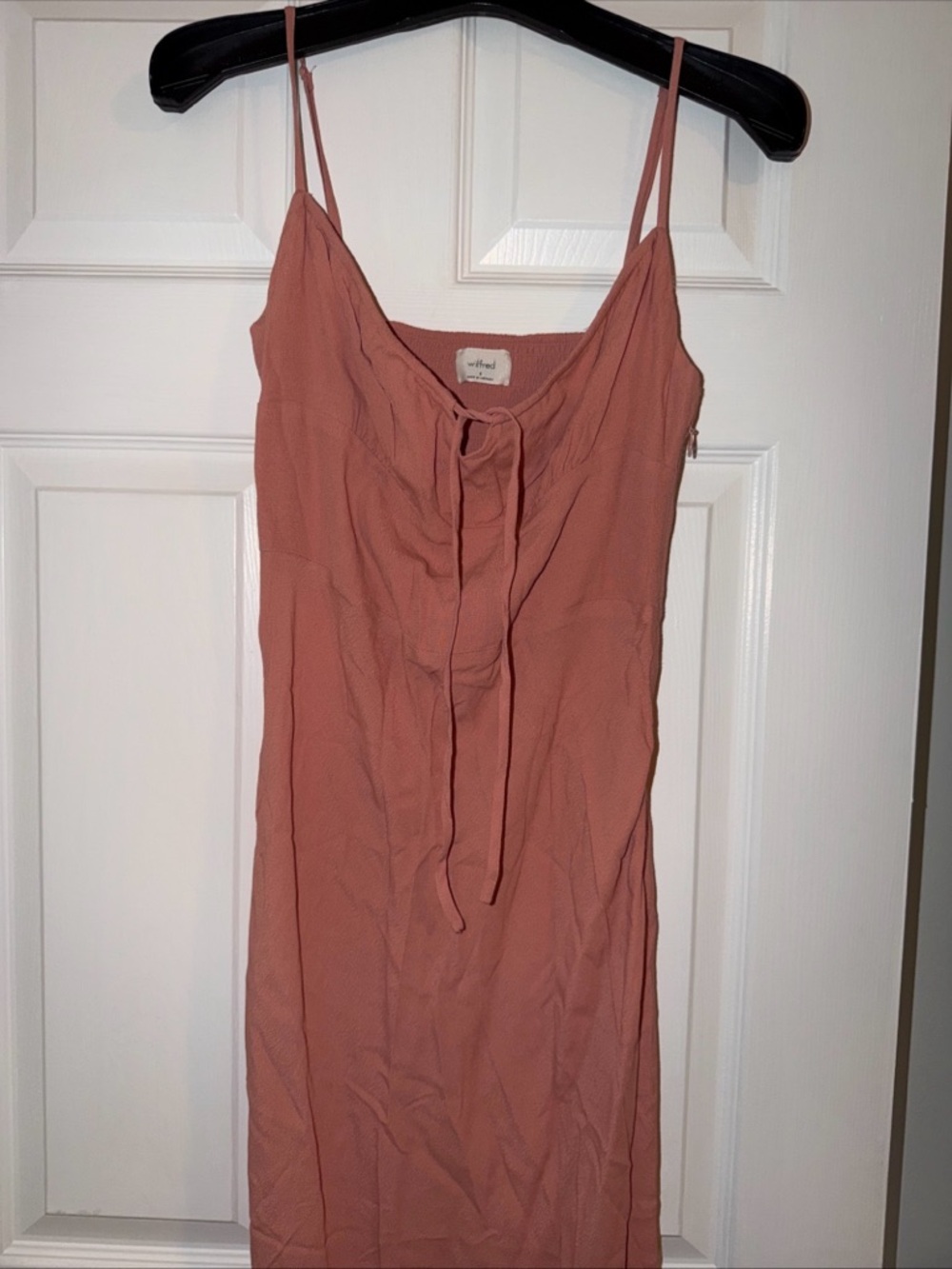 Wilfred Aritzia Dusty Rose Maxi Slip Dress with Tie - Picture 7 of 8